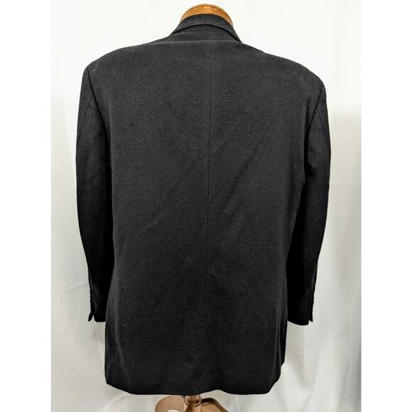 OSCAR DE LA RENTA! CASHMERE & WOOL WINTER WEIGHT BLACK JACKET SPORT COAT! SZ 42R - Picture 7 of 10
